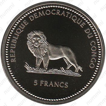 5 франков 2000, Защита Дикой Природы - Тукан [Демократическая Республика Конго] - Аверс
