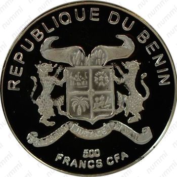 500 франков 1996, Парусный корабль - Gorch Fock [Бенин] - Аверс