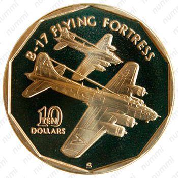 10 долларов 1991, Boeing B-17 Flying Fortress [Австралия] - Реверс