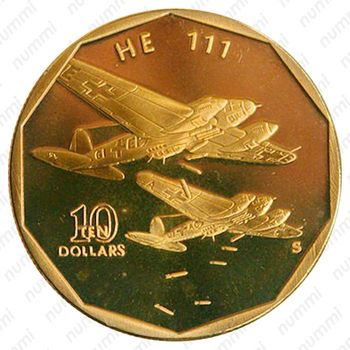 10 долларов 1991, Heinkel He 111 [Австралия] - Реверс