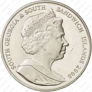 2 фунта 2008, Старейший правящий монарх [Южная Георгия и Южные Сандвичевы Острова] - Аверс