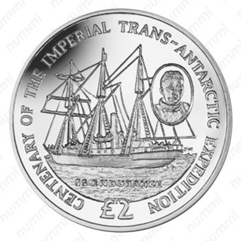 2 фунта 2014, 100 лет Имперской трансантарктической экспедиции [Британская антарктическая территория] - Реверс