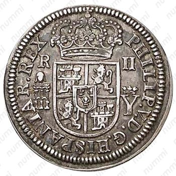 2 реала 1708, Отметка монетного двора "Акведук" - Сеговия [Испания] - Аверс