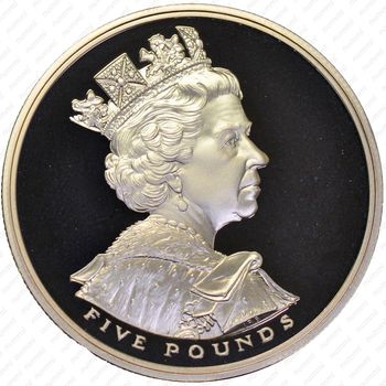 5 фунтов 2002, Золотой юбилей правления Королевы Елизаветы II [Великобритания] - Аверс
