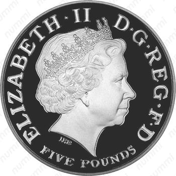 5 фунтов 2008, 60 лет со дня рождения Принца Чарльза [Великобритания] - Аверс