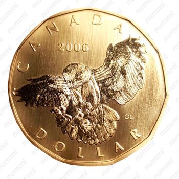 1 доллар 2006, Снежная сова [Канада] - Реверс