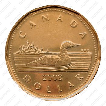1 доллар 2008, 100 лет королевскому монетному двору в Оттаве [Канада] - Реверс