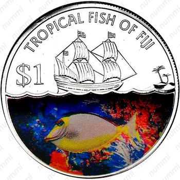 1 доллар 2009, Тропические рыбы - Огненный ангел [Австралия] - Реверс