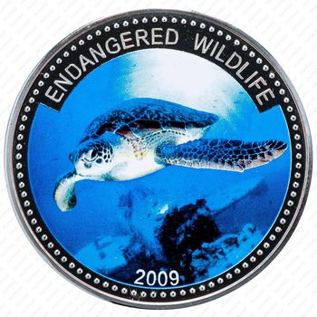 1 доллар 2009, Вымирающие виды - Бисса (Eretmochelys imbricata) [Австралия] - Реверс