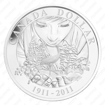 1 доллар 2011, 100 лет службе национальных парков Канады [Канада] - Реверс