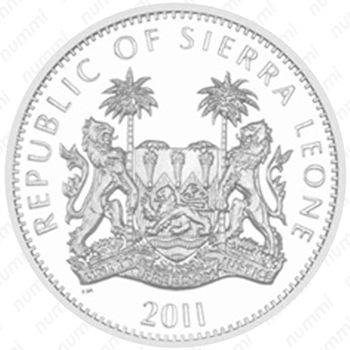 1 доллар 2011, Обезьяны - Чернорукий гиббон [Сьерра-Леоне] - Аверс