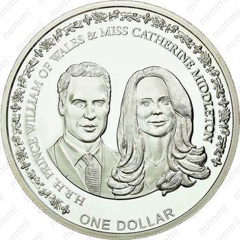 1 доллар 2011, Свадьба принца Уильяма и Кэтрин Миддлтон [Австралия] - Реверс