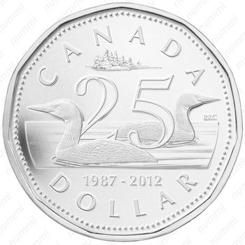 1 доллар 2012, 25 лет долларовой монете "Луни" [Канада] - Реверс