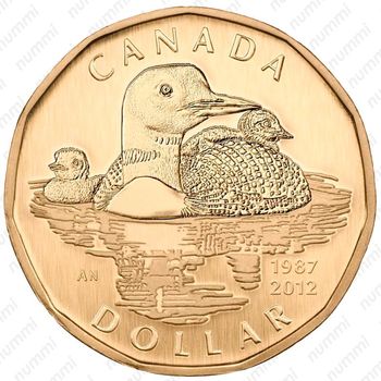1 доллар 2012, Мать Гагара и птенцы [Канада] - Реверс
