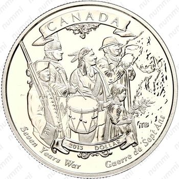 1 доллар 2013, 250 лет окончанию Семилетней войны [Канада] - Реверс