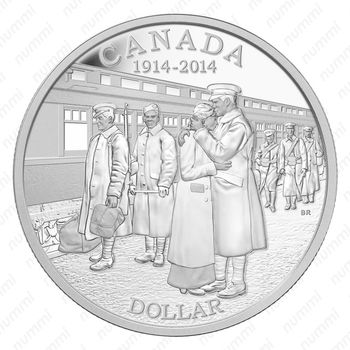 1 доллар 2014, 100 лет объявлению Первой мировой войны [Канада] - Реверс