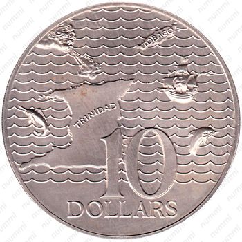 10 долларов 1974-1975 [Тринидад и Тобаго] - Реверс