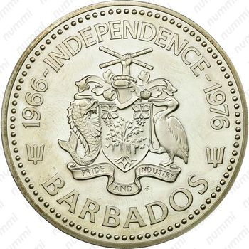 10 долларов 1976, 10 лет Независимости [Барбадос] - Аверс