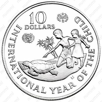 10 долларов 1982, Международный год детей [Каймановы острова] - Реверс