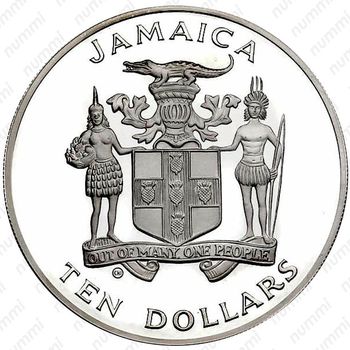 10 долларов 1984-1985, Десятилетие женщин ООН [Ямайка] - Аверс