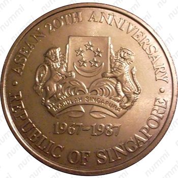 10 долларов 1987, 20 лет АСЕАН [Сингапур] - Аверс