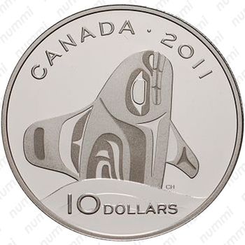 10 долларов 2011, Косатка [Канада] - Реверс