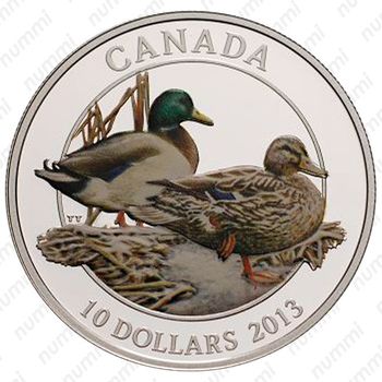 10 долларов 2013, Утки Канады - Кряква [Канада] - Реверс
