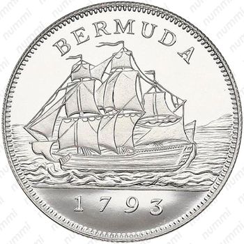 2 доллара 1993, 200 лет монетам Бермудских островов [Бермудские Острова] - Реверс