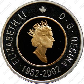 2 доллара 2002, 50 лет правлению Королевы Елизаветы II [Канада] - Аверс