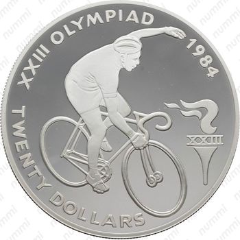 20 долларов 1984, XXIII летние Олимпийские Игры, Лос-Анджелес 1984 [Белиз] - Реверс