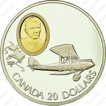 20 долларов 1992, De Havilland DH.60 Moth [Канада] - Реверс