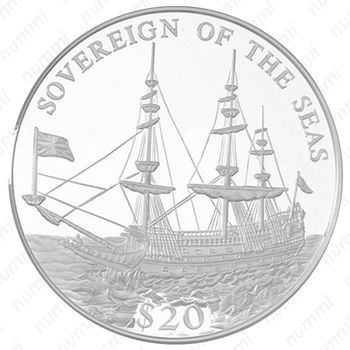 20 долларов 2000, HMS Повелитель морей [Либерия] - Реверс