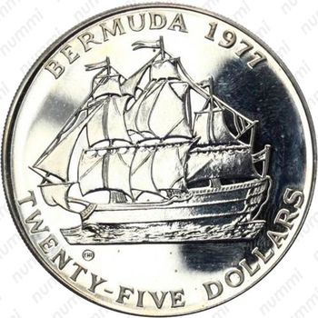 25 долларов 1977, 25 лет правлению Королевы Елизаветы II [Бермудские Острова] - Реверс
