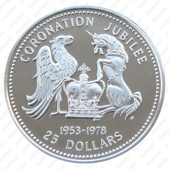 25 долларов 1978, 25 лет коронации Королевы Елизаветы II [Барбадос] - Реверс
