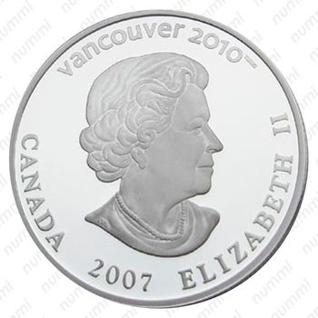 25 долларов 2007, XXI зимние Олимпийские Игры, Ванкувер 2010 - Горные лыжи [Канада] - Аверс
