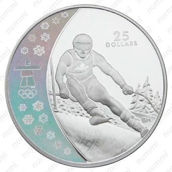 25 долларов 2007, XXI зимние Олимпийские Игры, Ванкувер 2010 - Горные лыжи [Канада] - Реверс