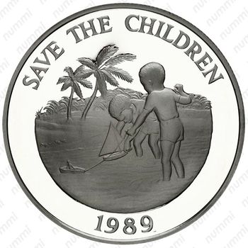 5 долларов 1989, Организация "Спасём детей" [Каймановы острова] - Реверс