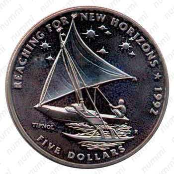 5 долларов 1992, Парусная лодка Проа [Австралия] - Реверс