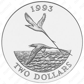 5 долларов 1993, Белохвостый фаэтон [Бермудские Острова] - Реверс