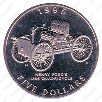 5 долларов 1996, Классические автомобили - 1869 Ford Quadricycle [Австралия] - Реверс