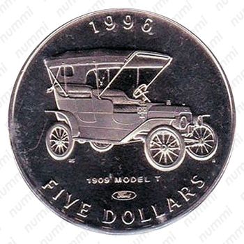 5 долларов 1996, Классические автомобили - 1909 Ford Model T [Австралия] - Реверс