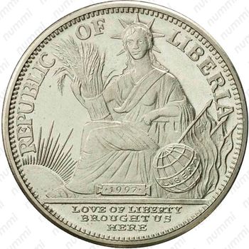 5 долларов 1997, Китайский гороскоп - Год свиньи [Либерия] - Аверс