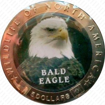 5 долларов 2000, Дикая природа Северной Америки - Белоголовый орлан [Либерия] - Реверс