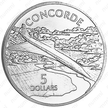 5 долларов 2003, Самолёты - Aérospatiale-BAC Concorde [Австралия] - Реверс