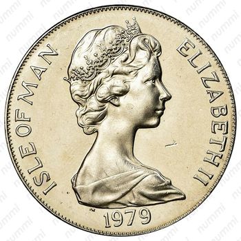 1 крона 1979, 300 лет монетам острова Мэн, Мельхиор (медь-никель) [Остров Мэн] - Аверс