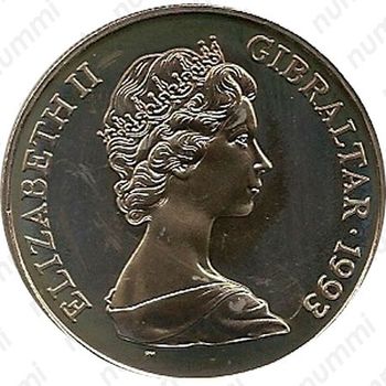 1 крона 1993, Ганноверская династия - Король Георг III [Гибралтар] - Аверс