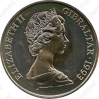 1 крона 1993, Саксен-Кобургская династия - Король Эдуард VII [Гибралтар] - Аверс