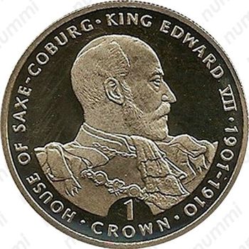 1 крона 1993, Саксен-Кобургская династия - Король Эдуард VII [Гибралтар] - Реверс