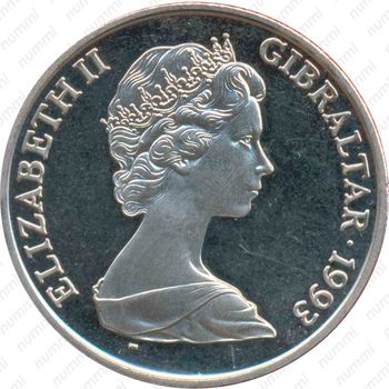 1 крона 1993, Виндзорская династия - Король Эдуард VIII [Гибралтар] - Аверс
