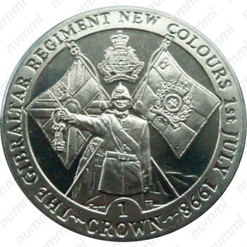 1 крона 1998, Новые цвета Королевского полка Гибралтара [Гибралтар] - Реверс